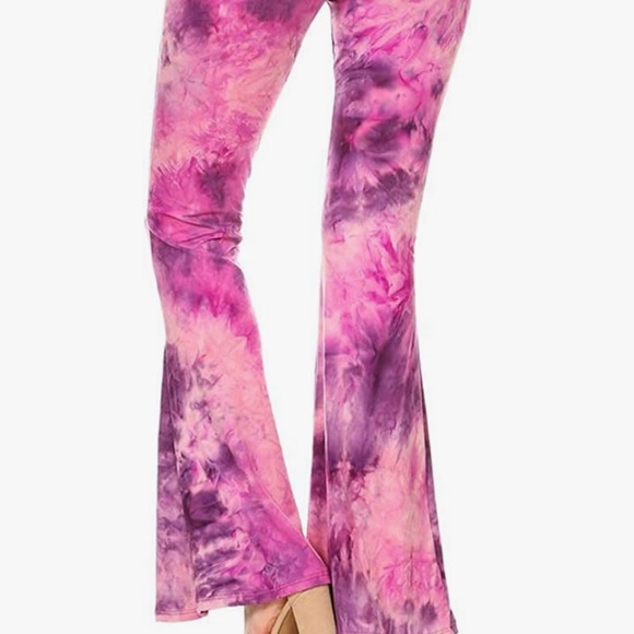 candy pink purple passion tie dye pants bell bottom flared festival rave Y2k - Picture 2 of 5